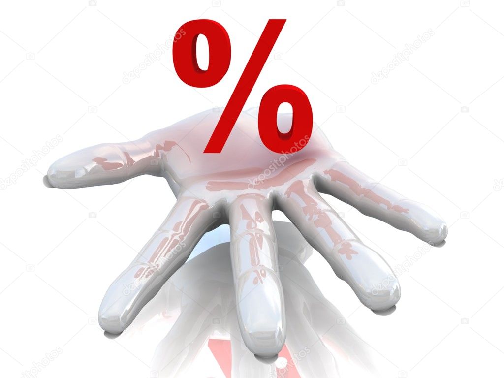 Hand with percent
