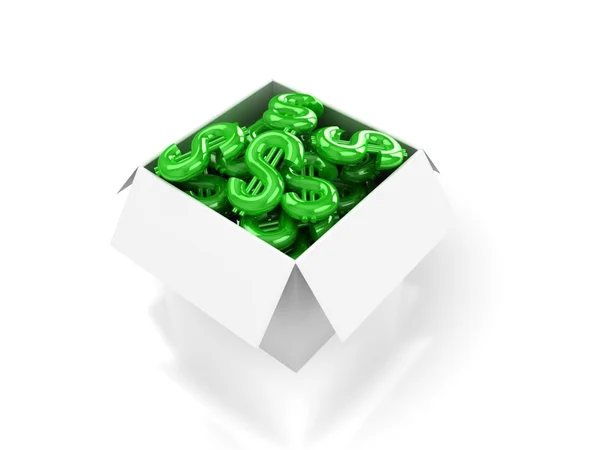 Dollar signs in box — Stock Photo, Image
