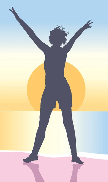 Young woman silhouette — Stock Vector