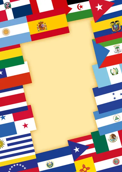 Spanish-speaking countries flags — Stock Photo, Image