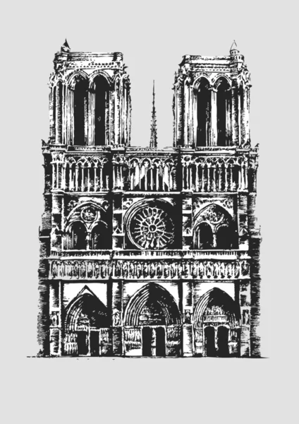 Notre dame Katedrali kroki — Stok Vektör
