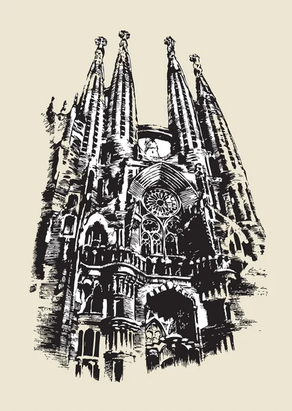 Schizzo della Sagrada Familia — Vettoriale Stock