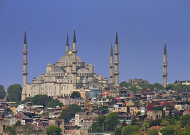 Cityscape istanbul 'un ünlü Süleymaniye Camii ile