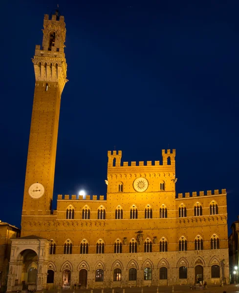 Palazzo pubblico mavi bir saatte — Stok fotoğraf