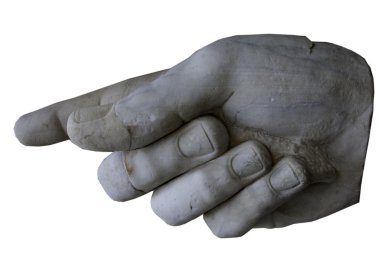 Ancient giant hand pointing to the left clipart