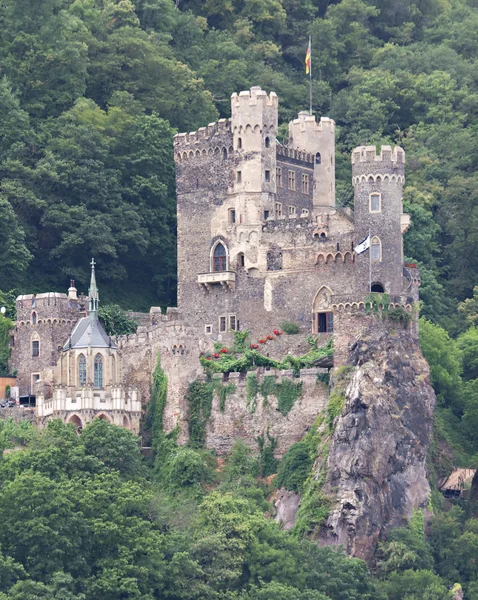 Średniowieczny zamek rheinstein Obrazy Stockowe bez tantiem