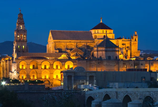 CathedralÐMosque of Cordoba at the blue hour — Stockfoto