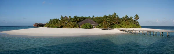 马尔代夫一个热带小岛的全景 — 图库照片