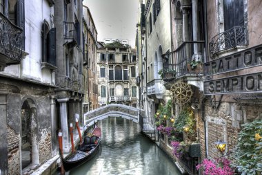 Urban scene in Venice clipart