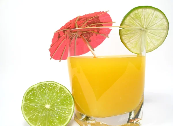 Orange juice with lime — Stock Photo, Image