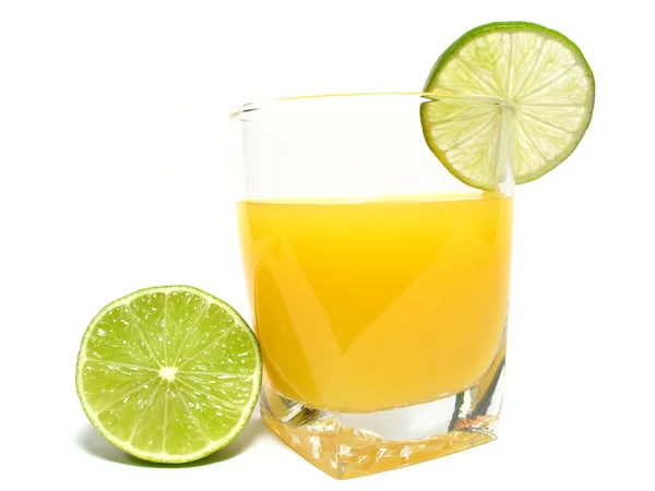 Orange juice with lime — Stock Photo, Image
