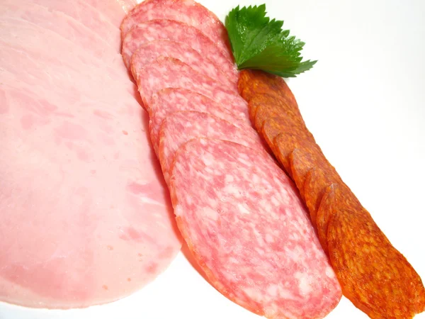 stock image Salami on white background