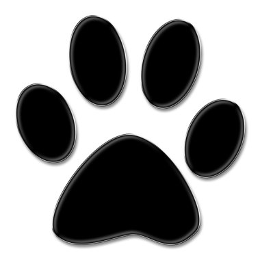 Paw print on white clipart