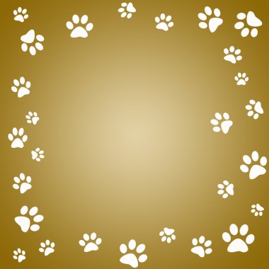 Paw print frame clipart