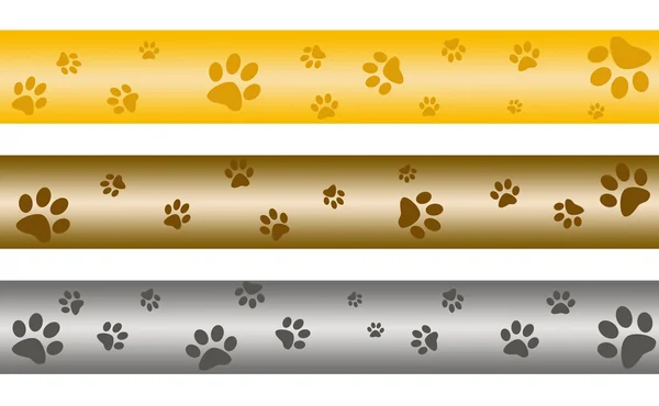 Paw print banners — Stock Photo, Image