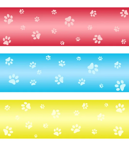 Paw print banners — Stock Photo, Image