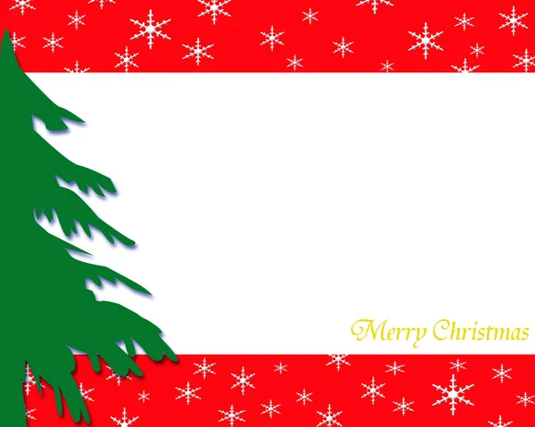 绿色的圣诞树边框 — 图库照片