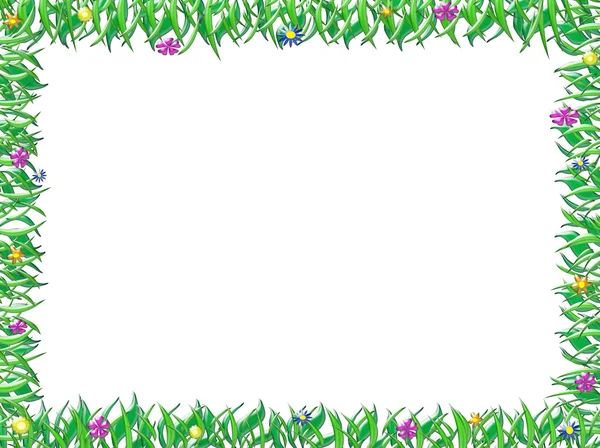 Травяная цветочная рама — стоковое фото