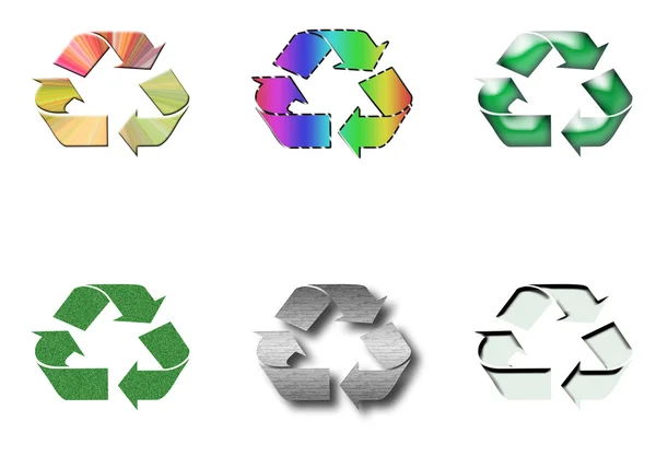 Logotipos de reciclagem — Fotografia de Stock