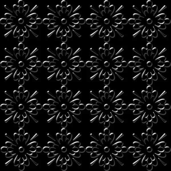 Papel de parede floral preto — Fotografia de Stock
