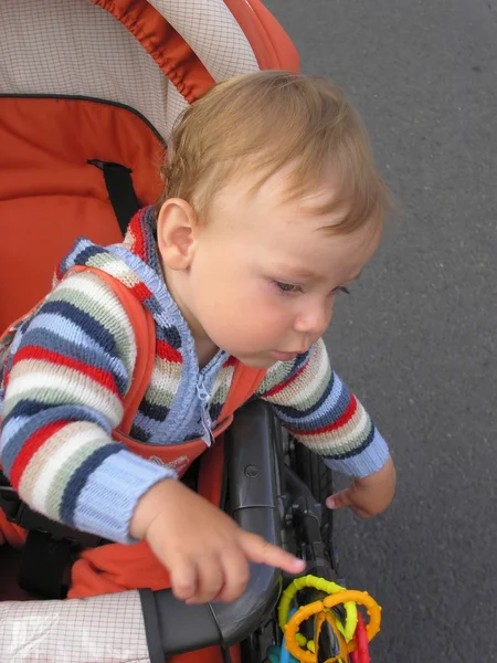 Baby in stroller — Stock Photo, Image