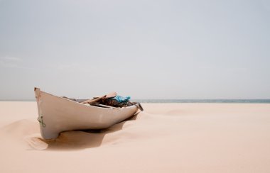 Boat on the beach clipart