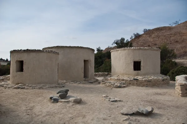 Chirokitia neolitiska uppgörelse i Cypern Royaltyfria Stockfoton