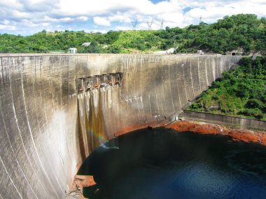 Kariba dam looking from Zimbabwe side to Zambia clipart