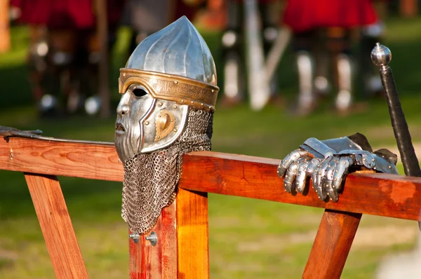 Chevaliers médiévaux dans la bataille — Photo