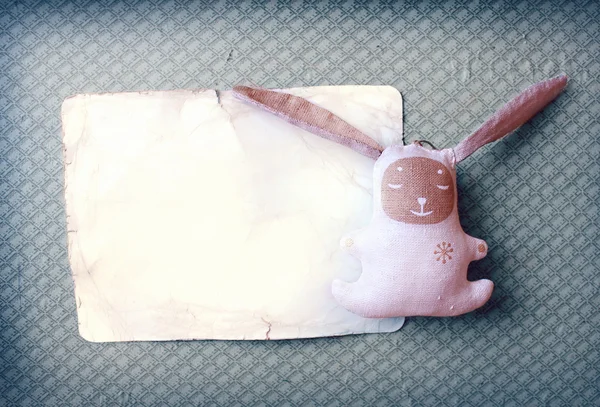 Винтажное фото с кроликом — стоковое фото