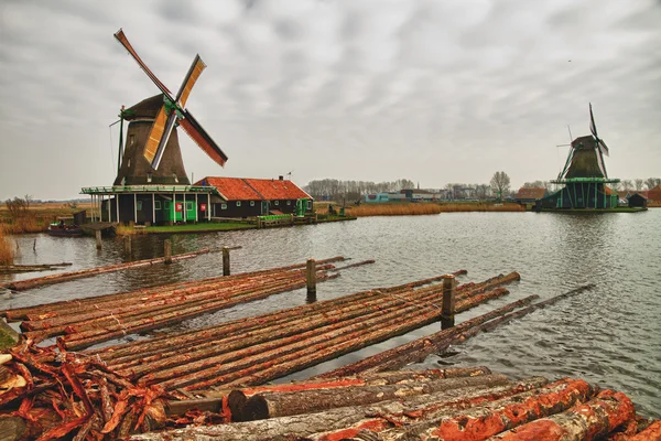 stock image Windmill at zaanse schans