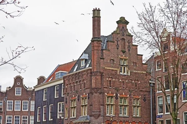 Typické domy v Amsterdamu — Stock fotografie