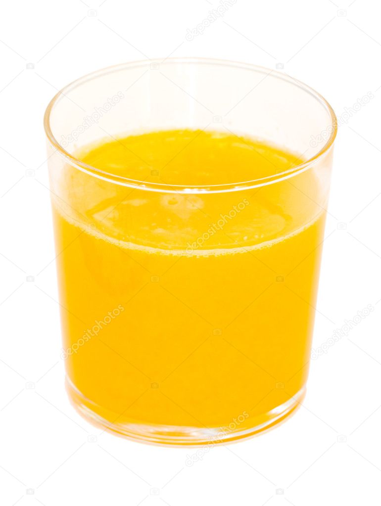 Side view of orange juice