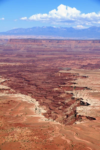 Canyonlands : cratère de monuments et piliers en pierre — Photo