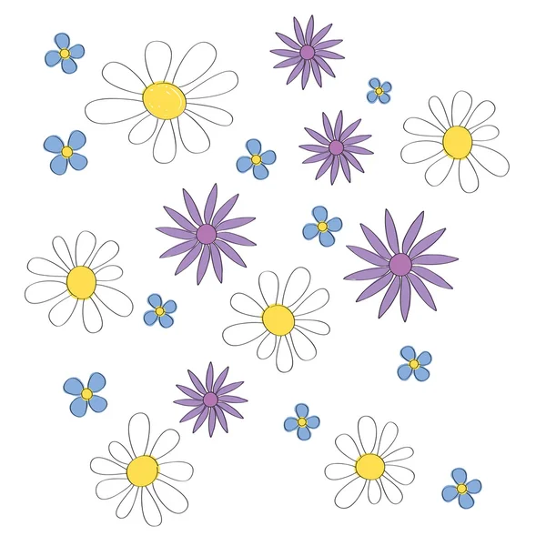Simple vector background of flowers — Stock Vector