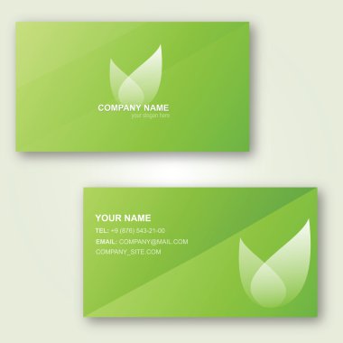 Design of vector green visited card clipart