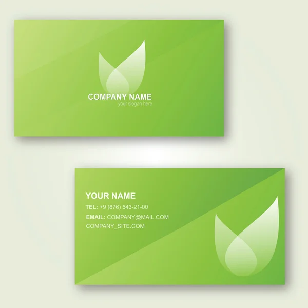 벡터 녹색 방문된 카드의 디자인 — 스톡 벡터