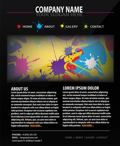 Modelo de design de site colorido — Vetor de Stock