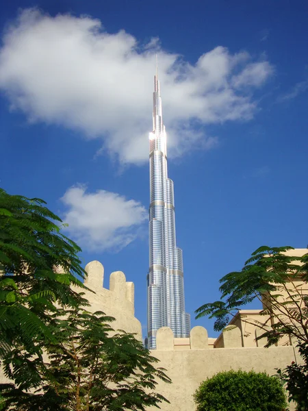 Будівництво хмарочосу Бурдж Халіфа, Dubai — стокове фото
