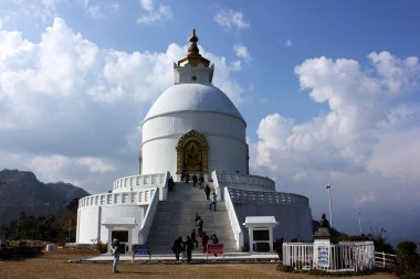 World Peace Pagoda Temple, Pokhara, Nepal clipart