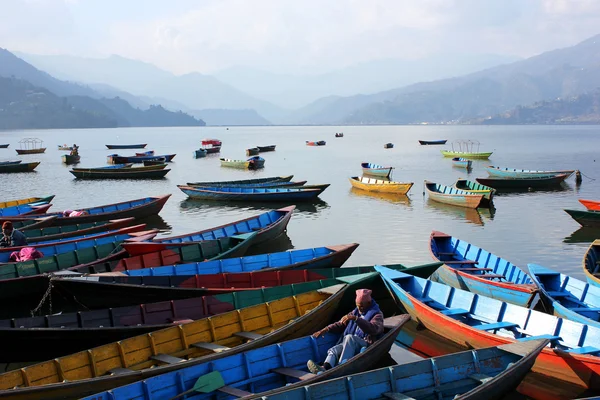 stock image Transportation on pokhara Lake, Nepal