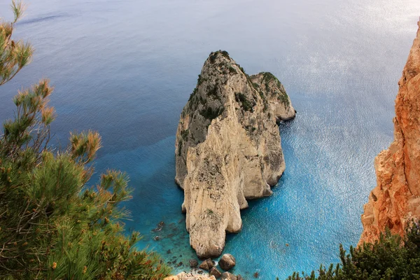 Malý skalnatý ostrov, keri mys — Stock fotografie
