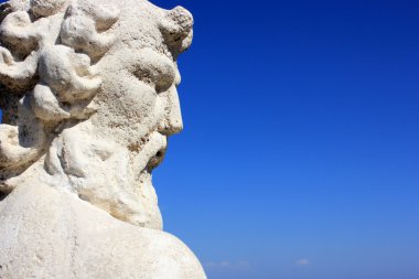 Neptune statue, profile clipart