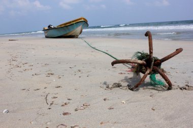 Anchor and Boat, Nilaveli beach, Sri Lanka clipart