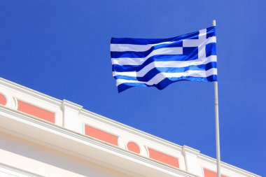 Greek flag, Zante island, Greece clipart