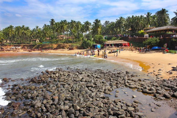 Candolim beach, widok od fortu, goa — Zdjęcie stockowe