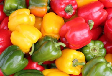 Red, Yellow and Green Peppers clipart