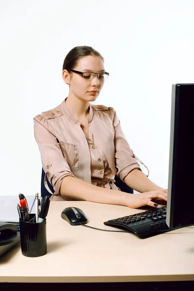 Business lady is in an office — Stock Photo, Image