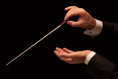 Conductor conducting an orchestra clipart