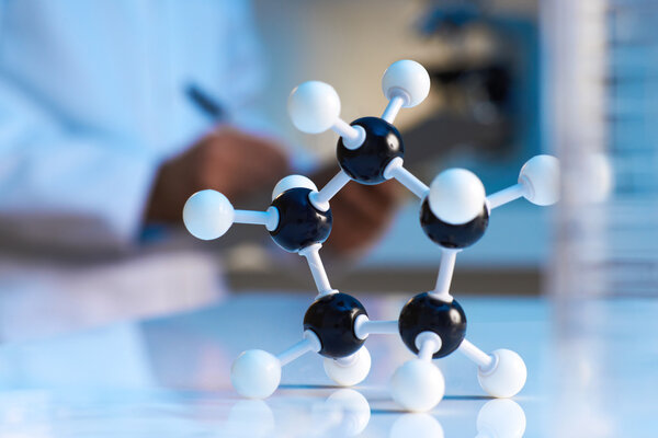 Close up of molecular model